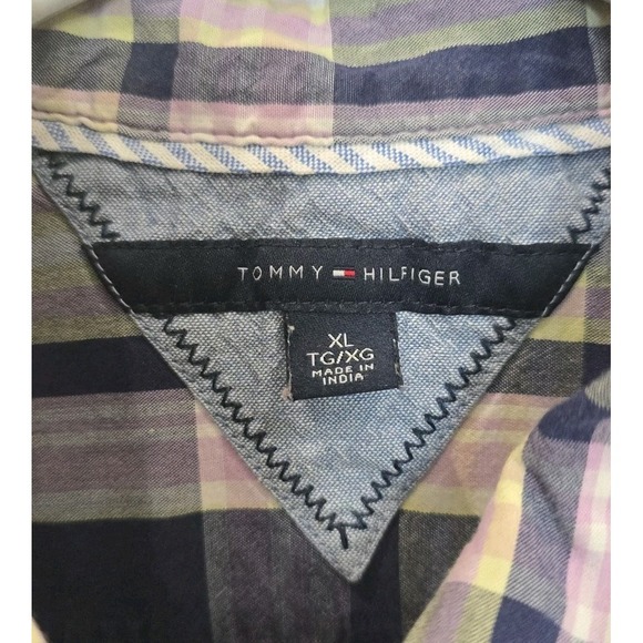 Tommy Hilfiger Womens shirt Size XL Blue pink Western Button Up 100% cotton #144 - Picture 5 of 5